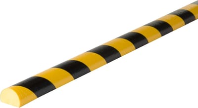 Knuffi stootrand vlakprofiel type C – geel-zwart – 5 meter - Geel & Zwart - 500 cm x 70 mm x 35 mm- - Polyurethaanschuim (PU) - - Voor binnen & buiten