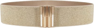 Elastische tailleband voor dames, goud, elastische riem voor dames voor jurk en rok, brede tailleriem met metalen gesp, gouden riem voor dagelijks gebruik en elegante gelegenheden
