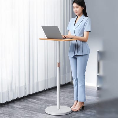 Laptop Staande Standaard - Vloerstandaard Laptop - Ergonomisch Werken - In Hoogte Verstelbaar - 70-120 cm - Houtkleur