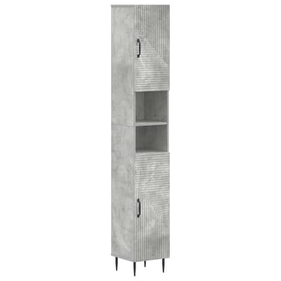 vidaXL - Badkamerkast - met - Open - Plank - HAARLEM - Betongrijs - 30 - x - 31 - x - 190 - cm