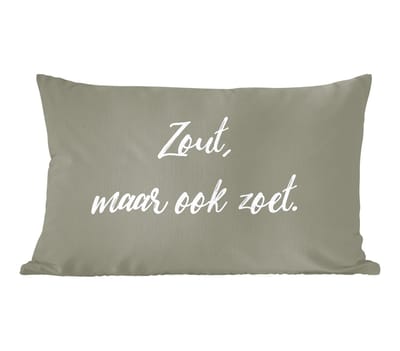 Sierkussens - Kussentjes Woonkamer - 60x40 cm - Spreuken - Zout, maar ook zoet - Quotes - Kruiden