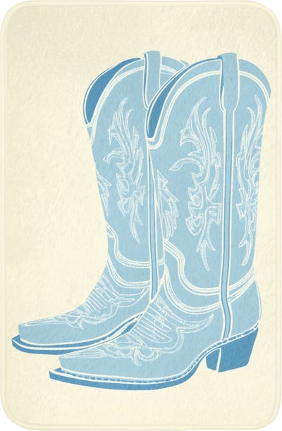 WC mat 40x60 cm - Antislip - Illustratie - Cowboylaarzen - Patroon - Toiletmat - Vloermat - Douchemat - Toilet tapijt - Toiletmatten