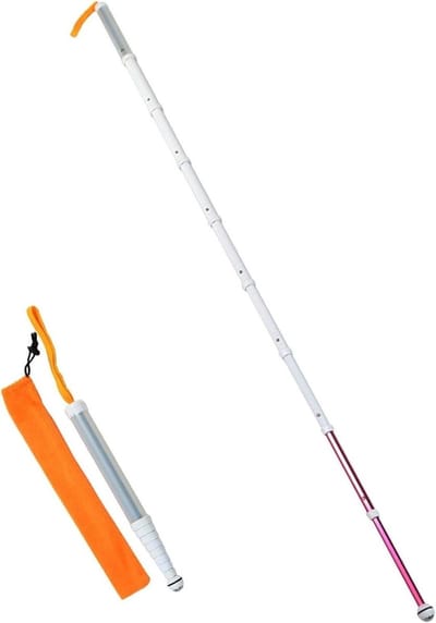 Wandelstok - Opvouwbare stok - Ondersteuning bij lopen - Reflecterende stokkop - 9 secties - Zwart