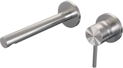 Brauer Brushed Edition Inbouw Wastafelmengkraan met Rechte Uitloop en Rozetten Model A1 RVS Geborsteld PVD
