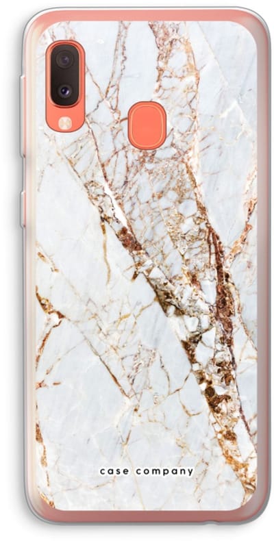 Case Company® - Hoesje geschikt voor Samsung Galaxy A20e hoesje - Goud marmer - Soft Cover Telefoonhoesje - Bescherming aan alle Kanten en Schermrand