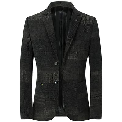 Nieuwe Herfst- en Winter Chenel Verdikte Heren Casual Pakken Koreaanse Versie Slim Kleine Pakken Trendy en Casual 4XL black