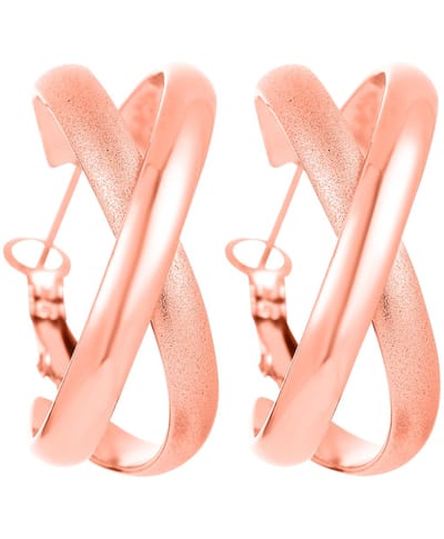 Malinsi® Oorbellen Dames Hybridmatt - Rose Gold Plated RVS 29mm - Sieraden Oorringen Vrouw - Oorstekers meisje