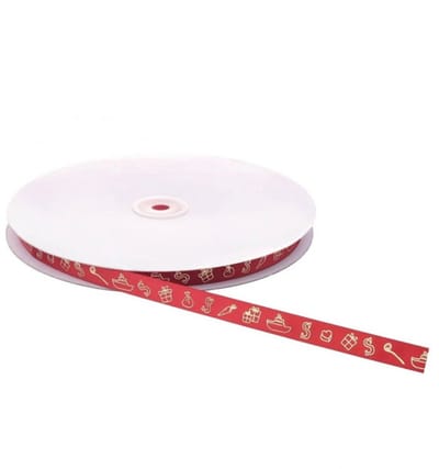 Satin Sint ribbon rood 12mm x 100 meter