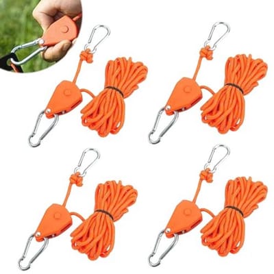 4 Meter Winddicht Outdoor Touw met Ratel - Scheerlijnen Inclusief Kabelspanner voor Camping en Avontuur