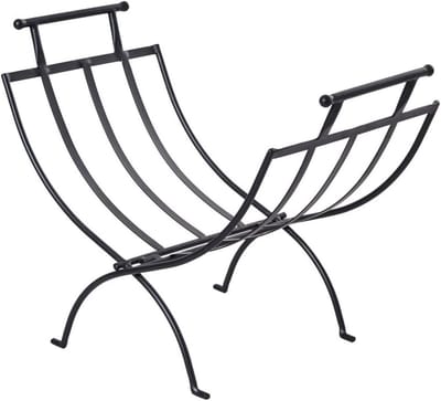 Haardhoutrek - Houtopslag - Haardhout Opslaan - Ruimtebesparend Ontwerp - 60x35x45 cm - Zwart