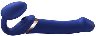 Strap-On-Me - Strapless Strap-on Vibrator Met Luchtdruk Stimulatie - Paars - Maat L