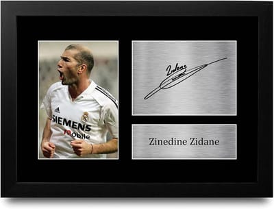 Voetbalspeler Handtekening Foto Ingelijst A4 Cadeau Wanddecoratie