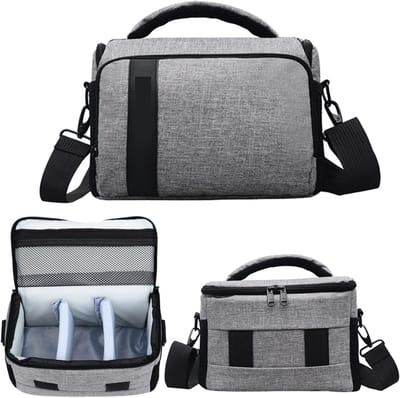 KZQ Cameratas - Schokbestendige en diefstalbestendige cameratas - Crossbody cameratas - Met compartimenten - Geschikt voor spiegelreflexcamera's en systeemcamera's - 28×18×20 cm - Zwart