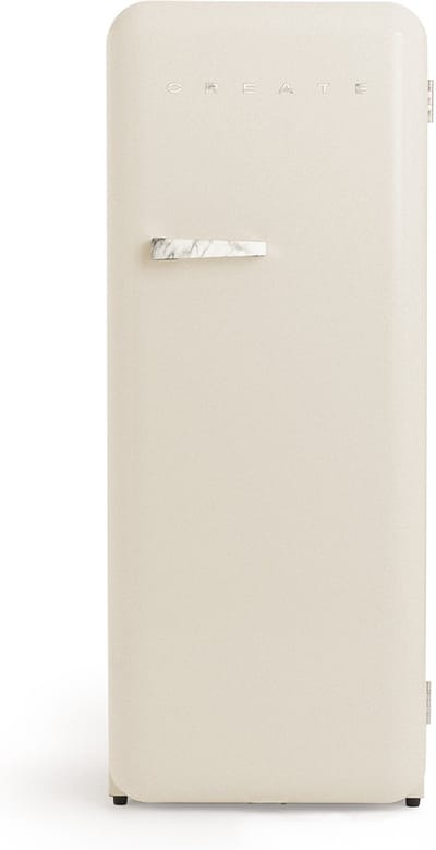 CREATE - Koelkast in retrostijl - Gebroken wit - Handvat Marmer - FRIDGE RETRO 281L