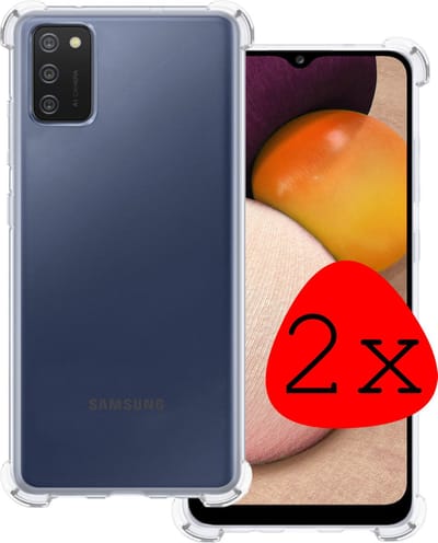 Hoesje 2 Stuks - Geschikt voor Samsung Galaxy A03s - Sterk & Shockproof - Siliconen Case - Back Cover - Telefoon Hoes Shock Proof - Transparant