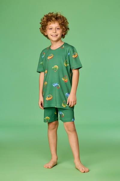 Woody pyjamaset kameleon groen - 261-10-PZA-Z/910 - maat 152