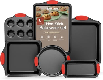 Bakvormen Set - Keukenoven Bakvormen - Thuis Bakken - 6-delige Set - Verschillende Maten - Zwart