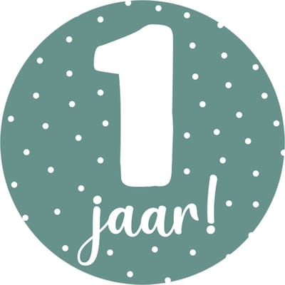 20 Stickers 1 Jaar Groen - verjaardag - dreumes - traktatie - kinderdagverblijf - gastouder - baby - jarig