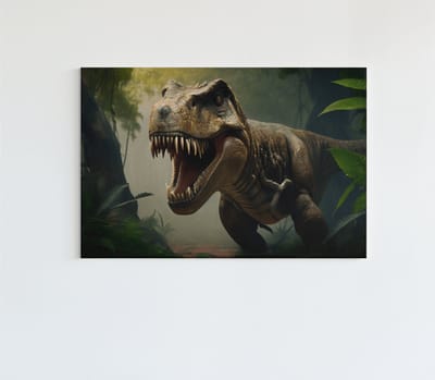 Canvas Schilderij - Dinosaurus - Tyrannosaurus Rex - 60x40x2 cm