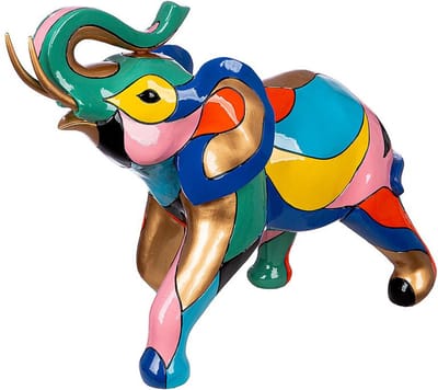 Gilde Handwerk - Beeld - Sculptuur - Olifant - Multicolour - Polyresin - 18x43x33 cm