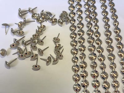 Upholstery nails/tacks trim, 10 pieces of 1.1m long strips, can cover 11 yards (nickel (silver like), 7/16 inch (11mm) DX0511NI-S1M