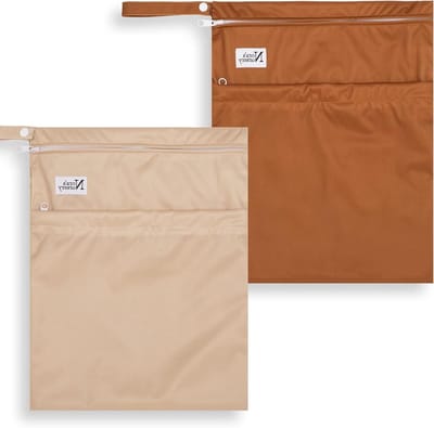 Nora's Nursery Luiertas - Wetbag Luiertas - Baby Verzorging - Waterdicht PUL Materiaal - 2 Stuks - Desert