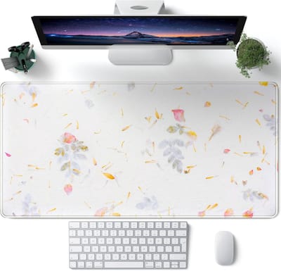 XXL Bureauonderlegger met Boho Bloemenpatroon - Grote Muismat voor Bureau en Laptop