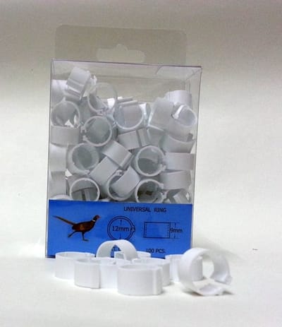 Clickring kippen of fazanten 12 mm - Wit - Vogelringen - Kip - Benodigdheden - Overig