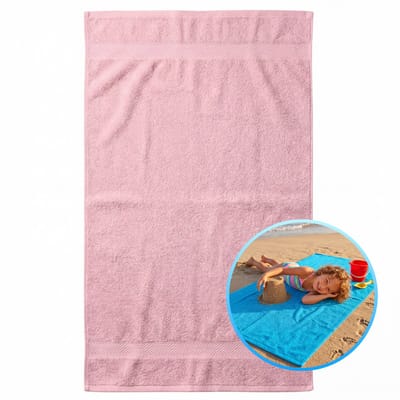 Funnies Kinderstrandlaken 70x140cm Roze - Strandlaken Voor Kinderen - 100% Katoen