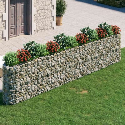 vidaXL - Gabion - plantenbak - verhoogd - 470x50x100 - cm - gegalvaniseerd - ijzer