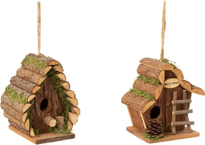 Nestkast voor vogels - Geschikt Voor Mus, Koolmees, Pimpelmees - Hangen Of Staan - Hout - Mint Groen - 12x17x20 cm