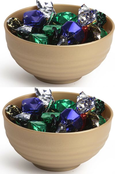Plasticforte - Kommetjes/Schaaltjes - 4x - kunststof - D13 cm - goud-kleurig