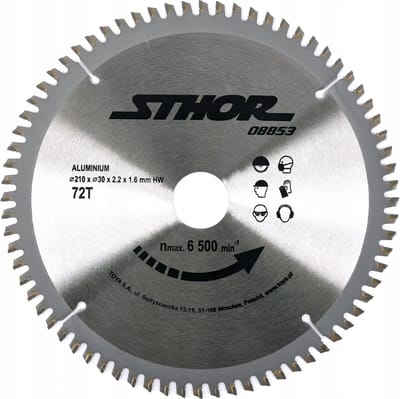 STHOR Cirkelzaagblad Ø210 mm - 72 T - binnendiameter 30 mm - Voor Aluminium