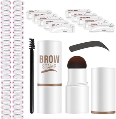 Wenkbrauw Stempel Set – Brow Stamp – 34 Sjablonen – Waterproof & Herbruikbaar – Zwart – Make-up Cadeau voor Haar