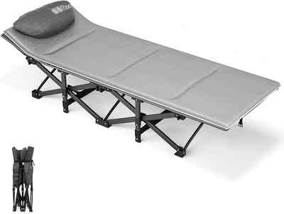Opvouwbaar Campingbed - Draagbaar Bed - Buiten Ontspannen - Robuust Staalontwerp - 190x71x36cm - C