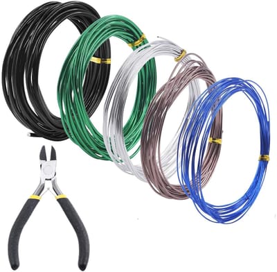 Bonsai Training Wire Set met 6 Stuks, 5 Maten en Draadknipper - Ideaal voor Bonsai Vormgeving en Onderhoud
