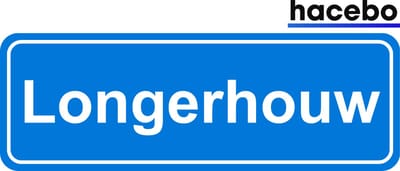 Hacebo - Plaatsnaam Sticker - 29x10 CM - Longerhouw sticker - Verkeersborden sticker - grappige cadeaus - Longerhouw