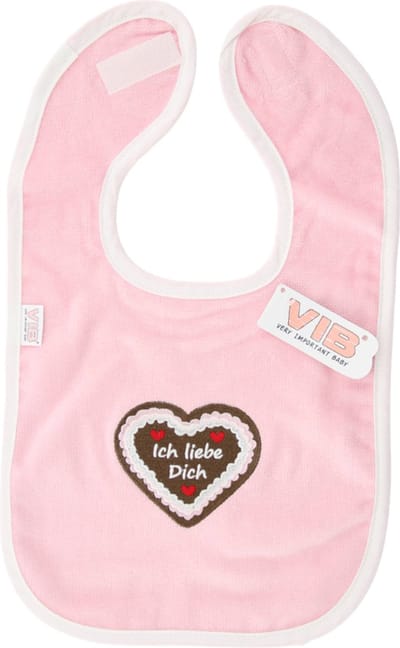 VIB® - Slabbetje luxe velours - Ich liebe dich roze/ wit - Babykleertjes - Slabbetjes - zwangerschap aankondiging - baby aankondiging