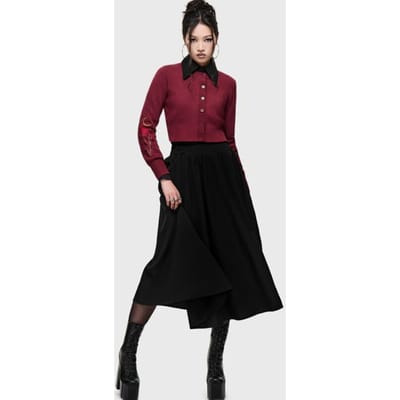 Killstar - Gothic Cardigan - What Darkness Returns - Hexa Knitted Cardigan - XS tot 4XL - voor Vrouwen - rood