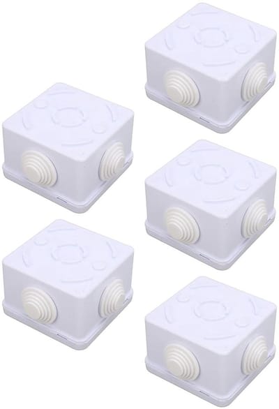 Kunststof Kabeldoos - Aansluitbox Set - Buiten Aansluitingen - IP55 Weerbestendig - 5 Stuks - Zwart