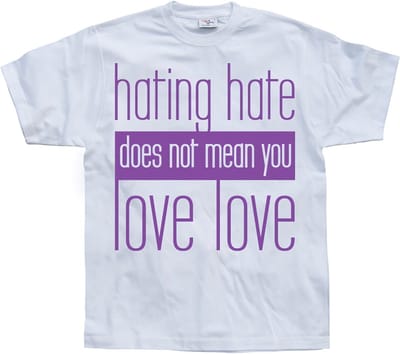Hybris Hating Hate Love Love T-shirt SH-1-15053-LFH3-13