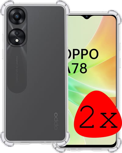 Hoesje 2 Stuks - Geschikt voor OPPO A78 5G - Sterk & Shockproof - Siliconen Case - Back Cover - Telefoon Hoes Shock Proof - Transparant