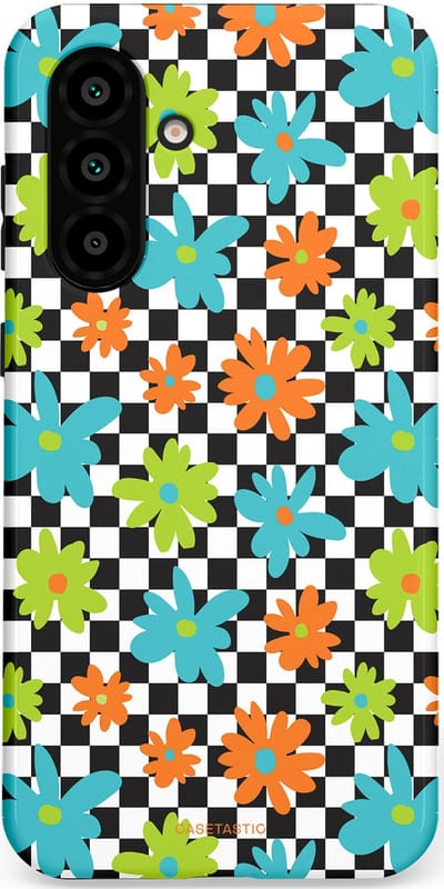 Casetastic Hoesje Geschikt voor Samsung A56 / A36 - Stijlvolle Beschermende Duo-layer Case - Retro Bloem Power