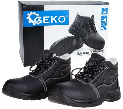 GEKO Gevoerde werklaarzen - Antislip - Schokabsorberend - Oliebestendig - Maat 45 - Zwart