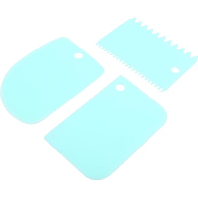 3 Stuks Bakschrapers Crème Spatels Gebakgereedschap Zachte Gebaksschraper Keuken (Blauw)