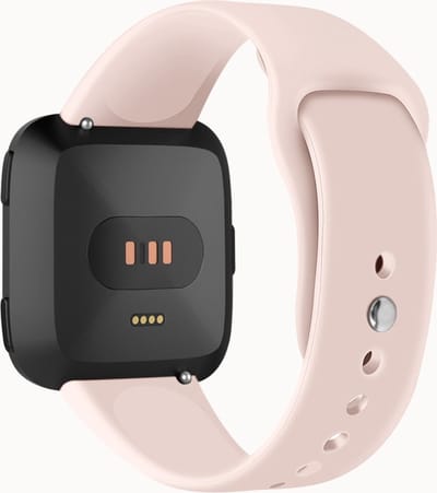 Siliconen bandje - geschikt voor Fitbit Versa / Versa 2 - maat S/M - zachtroze