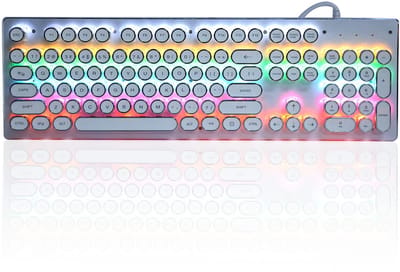 Dailygoods - USB-gamingtoetsenbord - Mechanisch Toetsenbord - Waterdicht en Duurzaam - Wit - Achtergrondverlichting - Geschikt voor Desktop en Laptop...