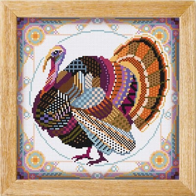 Diamond painting MANDALA Kalkoen - awsome patterns - 30 x 30 cm - full diamond painting - vierkante steentjes