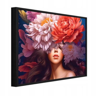 WALLARENA - Schilderij op Canvas 100x70 cm + Schilderijlijst - Canvas schilderij - Vrouw motif - Naar de slaapkamer, woonkamer - Op het doek