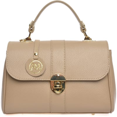 Roberta M Beige Rundleer Tas